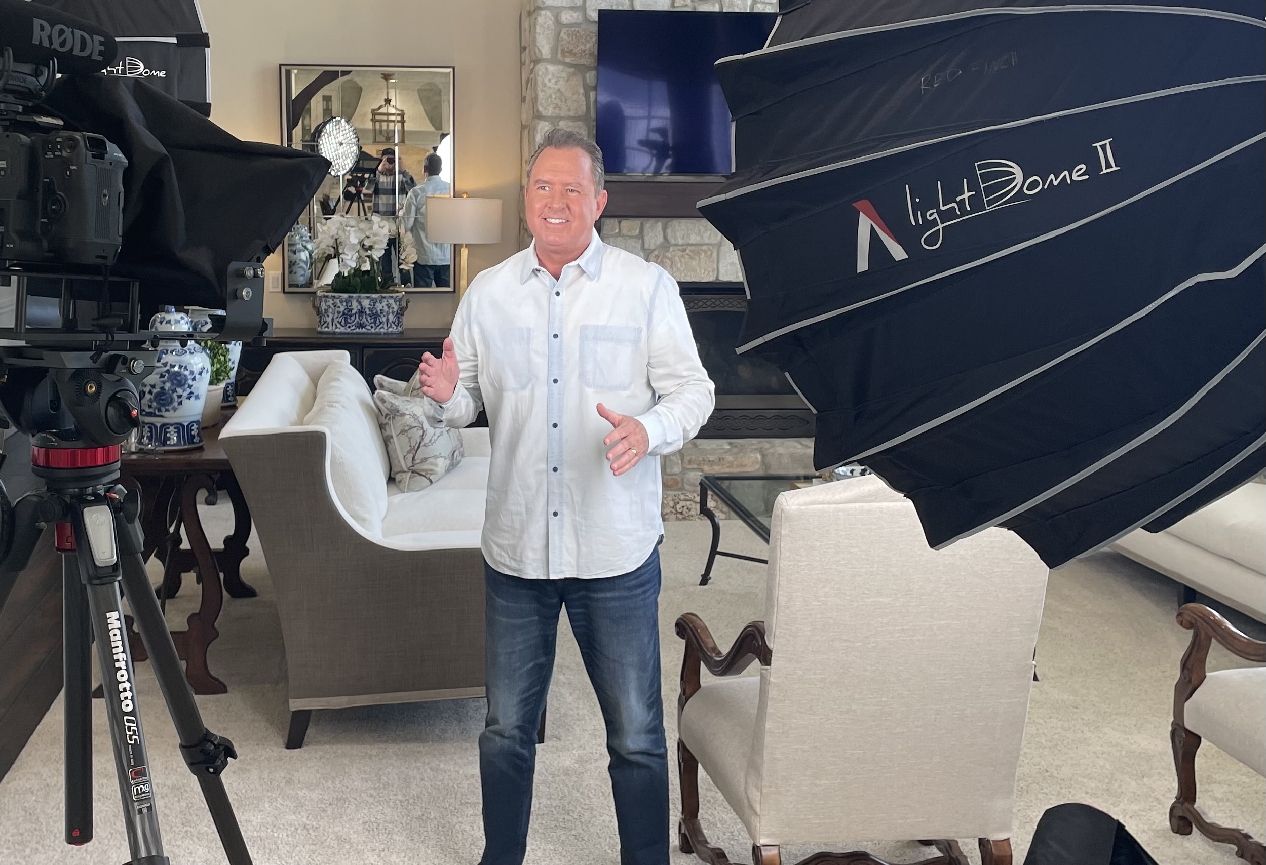 Jeff speaking during a video shoot